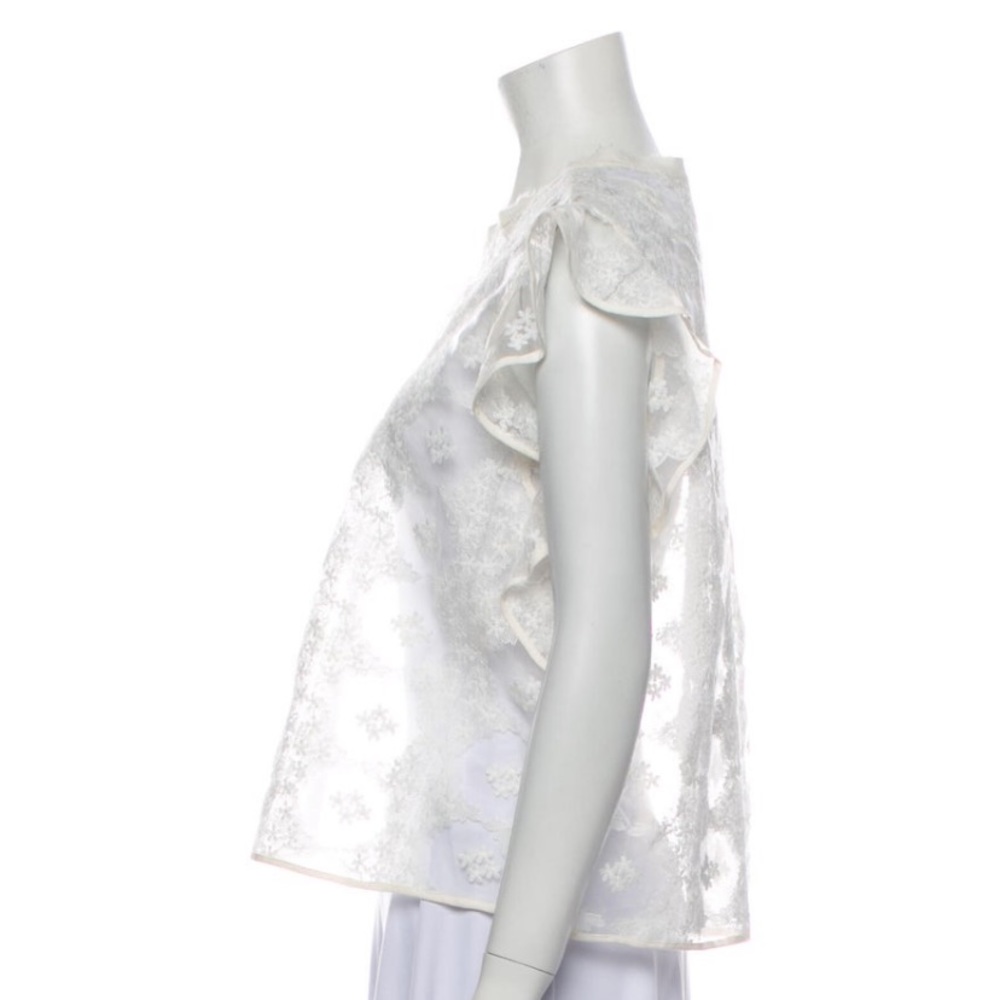 Sandro Lace Pattern V-Neck Blouse - image 2